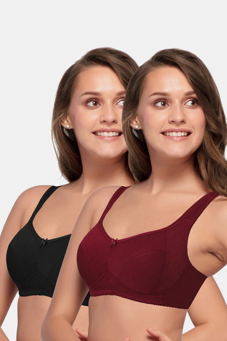 Enamor Double Layered Non-Wired Full Coverage T-Shirt Bra (Pack of 2) - Multicolor — image 2