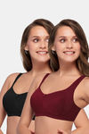 Enamor Double Layered Non-Wired Full Coverage T-Shirt Bra (Pack of 2) - Multicolor — thumbnail 2