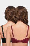 Enamor Double Layered Non-Wired Full Coverage T-Shirt Bra (Pack of 2) - Multicolor — thumbnail 3