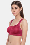 Enamor Double Layered Non-Wired Full Coverage T-Shirt Bra - Plum — thumbnail 2