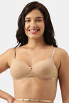 Enamor Padded Non Wired Medium Coverage T-Shirt Bra - Honey Beige — thumbnail 1