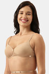 Enamor Padded Non Wired Medium Coverage T-Shirt Bra - Honey Beige — thumbnail 2
