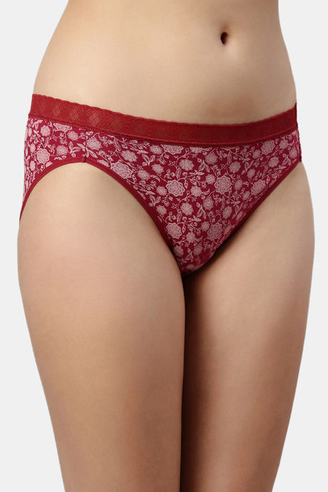 Enamor Anti Microbial High Rise Full Coverage Hipster Panty (Pack of 2) - Multicolor Print — image 3