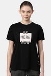 Enamor Anti Odour Relaxed Top - Jet Black Be Here Graphic — thumbnail 1