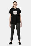 Enamor Anti Odour Relaxed Top - Jet Black Be Here Graphic — thumbnail 4