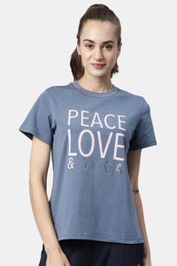 Vintge Blu W Peace Lov Yoga