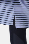 Enamor Anti Microbial Relaxed Top - Purple Slate Stripe Be Here Now Graphic — thumbnail 8