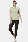 Enamor Hugged Anti Microbial Mid Rise Track Pant - Olive Night — thumbnail 4