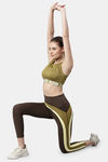 Enamor Hugged Anti Microbial High Rise Track Pant - Olive Night Solo Stripe — thumbnail 4