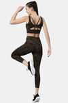 Enamor Hugged Anti Microbial High Rise Track Pant - Camou Aop Olive Combo — thumbnail 4