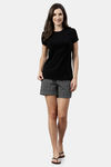 Enamor Relaxed Mid Rise Shorts - Black Rings Aop — thumbnail 4