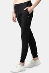 Enamor Relaxed Anti Microbial Mid Rise Track Pant - Jet Black — thumbnail 2