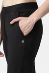 Enamor Relaxed Anti Microbial Mid Rise Track Pant - Jet Black — thumbnail 5