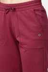 Enamor Relaxed Mid Rise Shorts - Burgundy — thumbnail 6