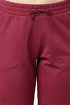 Enamor Relaxed Mid Rise Shorts - Burgundy — thumbnail 7