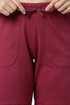 Enamor Relaxed Mid Rise Shorts - Burgundy — thumbnail 8