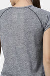 Enamor Hugged Anti Microbial Relaxed Top - Navy Melange W Matrix Ref — thumbnail 5