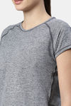 Enamor Hugged Anti Microbial Relaxed Top - Navy Melange W Matrix Ref — thumbnail 6
