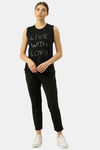 Enamor Anti Microbial Relaxed Top - Jet Black Livew Love — thumbnail 4