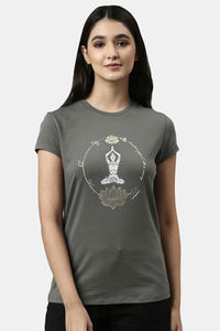Ash Grey Lotus Yogini Graphic