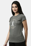 Enamor Relaxed Top - Ash Grey Lotus Yogini Graphic — thumbnail 2