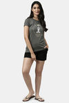 Enamor Relaxed Top - Ash Grey Lotus Yogini Graphic — thumbnail 4