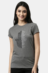 Medium Grey Melange Hamsa Enargy Graphic