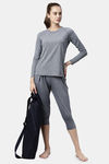 Enamor Hugged Anti Microbial Relaxed Top - Navy Mel W Free Mind Ref — thumbnail 4