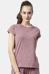 Enamor Anti Microbial Relaxed Top - Burgundy Mel W Matrix Ref — thumbnail 1