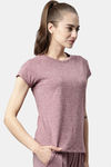 Enamor Anti Microbial Relaxed Top - Burgundy Mel W Matrix Ref — thumbnail 2