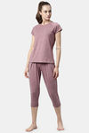 Enamor Anti Microbial Relaxed Top - Burgundy Mel W Matrix Ref — thumbnail 4