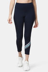 Enamor Hugged Leggings - Navy W Stripe Graphic — thumbnail 1