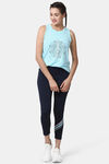 Enamor Hugged Leggings - Navy W Stripe Graphic — thumbnail 4