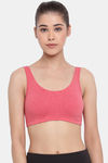 Enamor Low Impact Sports Bra - Tomato Melange — thumbnail 1