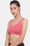 Enamor Low Impact Sports Bra - Tomato Melange — thumbnail 2