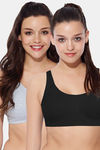 Enamor Low Impact Sports Bra (Pack of 2) - Black Grey — thumbnail 1