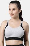 Enamor Medium Impact Sports Bra - Greymelange — thumbnail 1