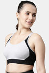 Enamor Medium Impact Sports Bra - Greymelange — thumbnail 2