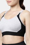 Enamor Medium Impact Sports Bra - Greymelange — thumbnail 5