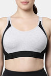 Enamor Medium Impact Sports Bra - Greymelange — thumbnail 6