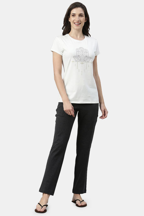 Enamor Cotton Blend Loungewear Bottom - Charcoalmelange — image 4