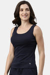 Enamor Cotton Loungewear Top - Navy — thumbnail 3