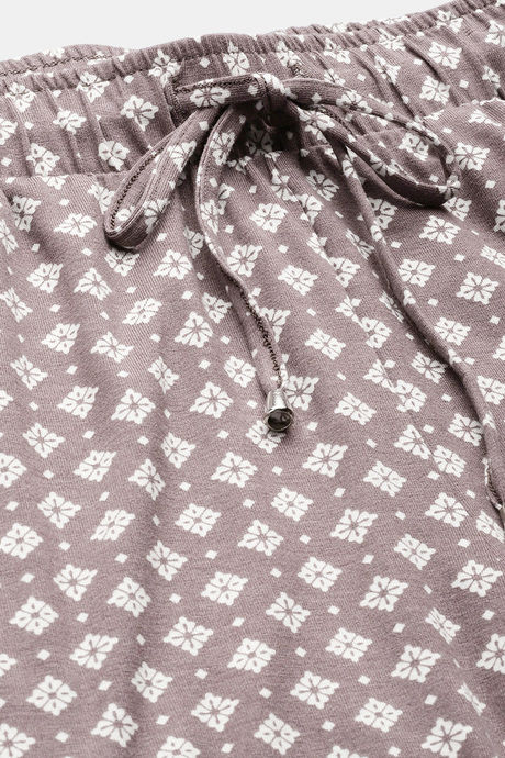 Enamor Viscose Loungewear Bottom - Ajrak Aop Umber Combo — image 5