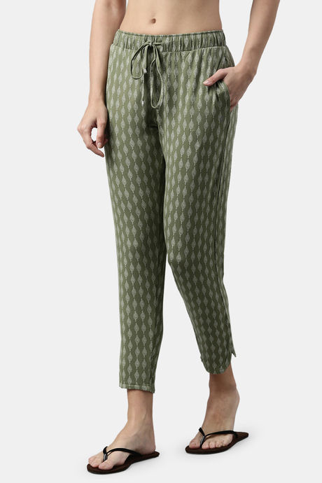 Enamor Viscose Loungewear Bottom - Block Aop Pickle Combo — image 2