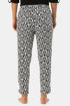 Enamor Viscose Loungewear Bottom - Geo Ikat Aop Black Combo — thumbnail 3