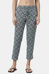 Enamor Viscose Loungewear Bottom - Geo Ikat Aop Ice Blue Combo — thumbnail 1