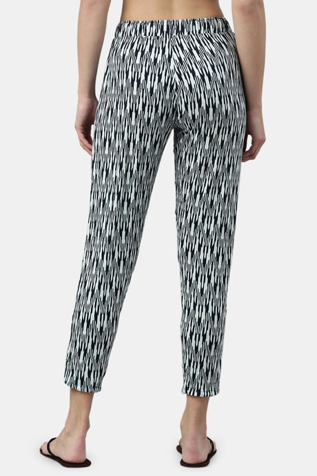 Enamor Viscose Loungewear Bottom - Geo Ikat Aop Ice Blue Combo — image 3