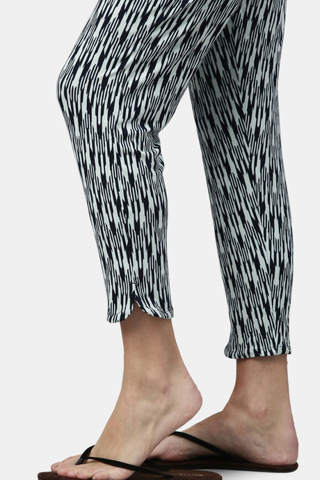 Enamor Viscose Loungewear Bottom - Geo Ikat Aop Ice Blue Combo — image 6