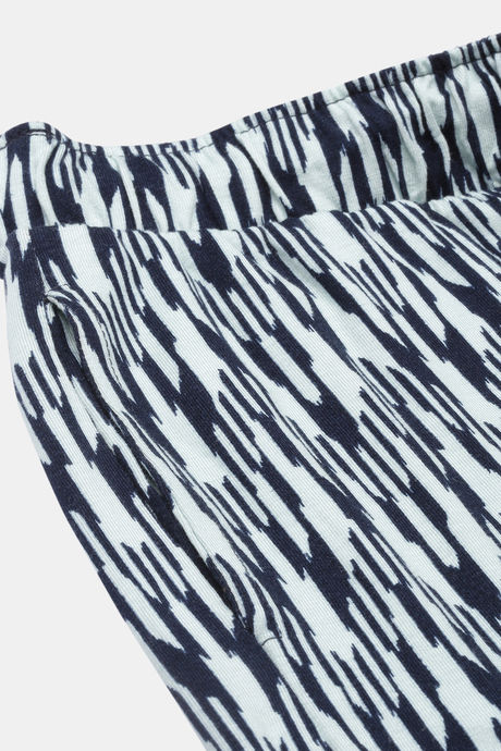 Enamor Viscose Loungewear Bottom - Geo Ikat Aop Ice Blue Combo — image 8