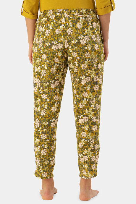 Enamor Viscose Loungewear Bottom - Jungle Aop Mustard Combo — image 3